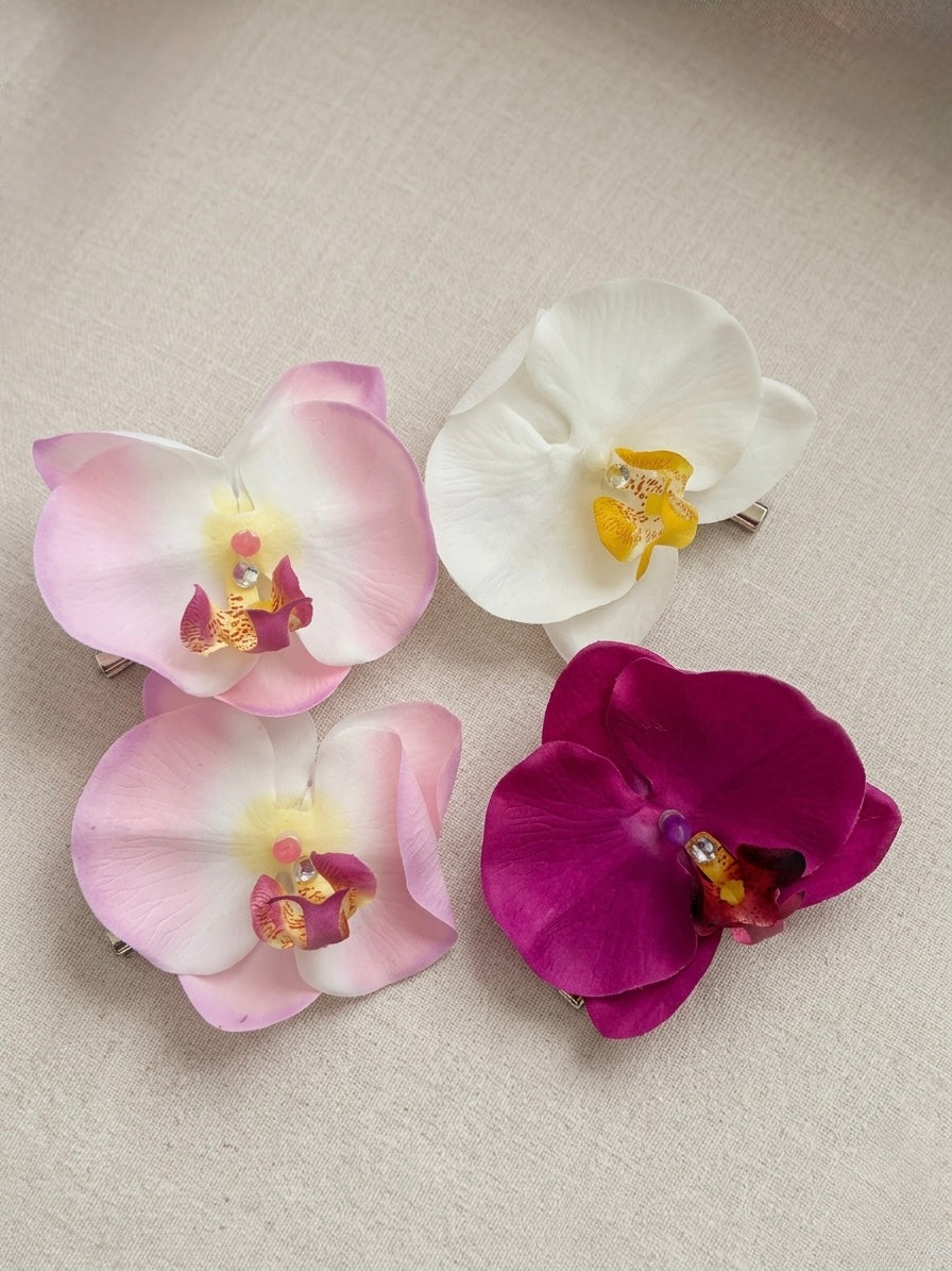 Island Orchid Hair Pins