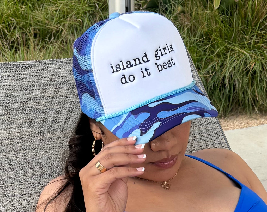 Blue Camo Trucker Hat