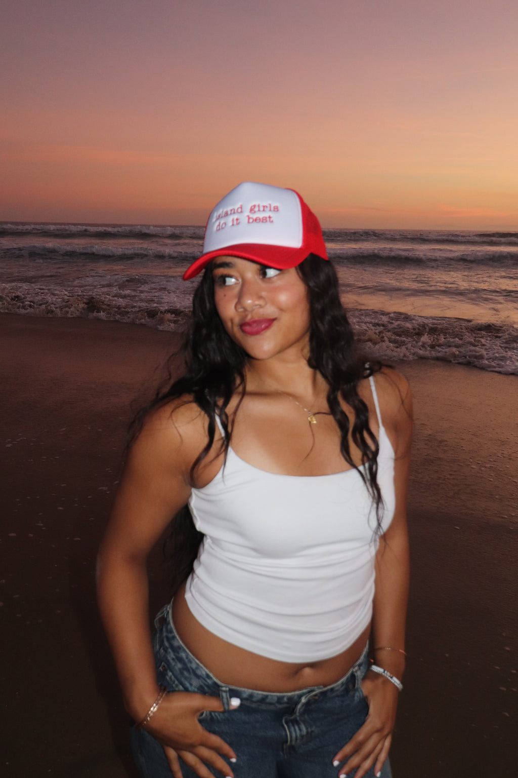 Island Girls Do It Best RED Trucker Hat