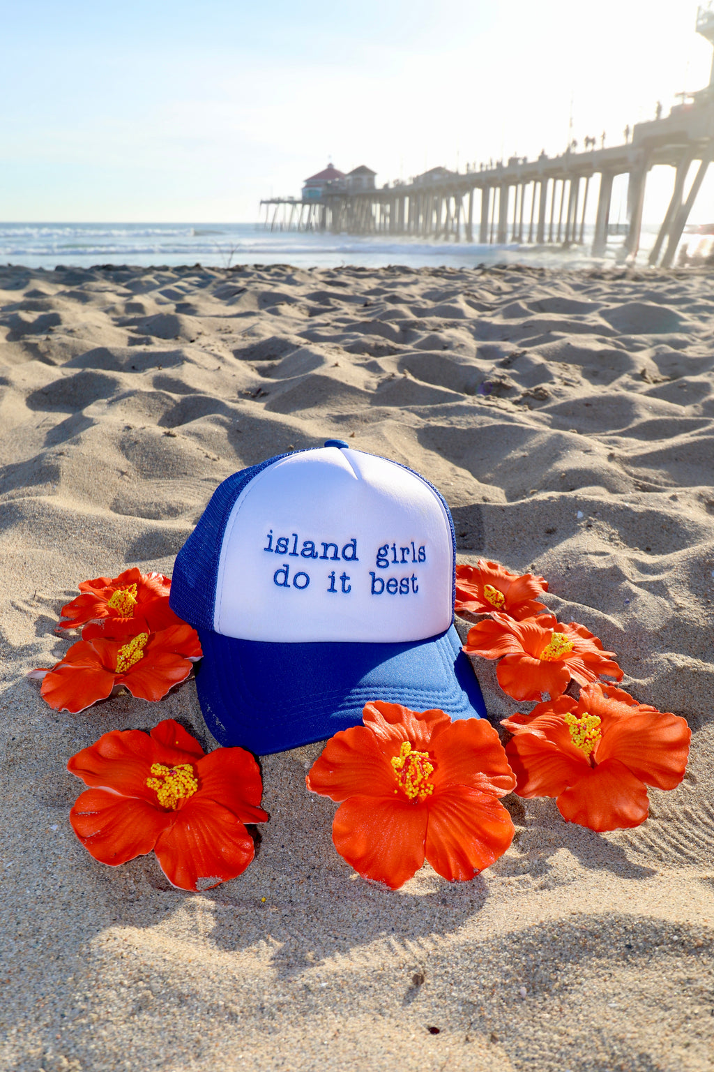 Island Girls Do It Best BLUE Trucker Hat