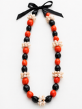 Orange & Black Kukui Lei