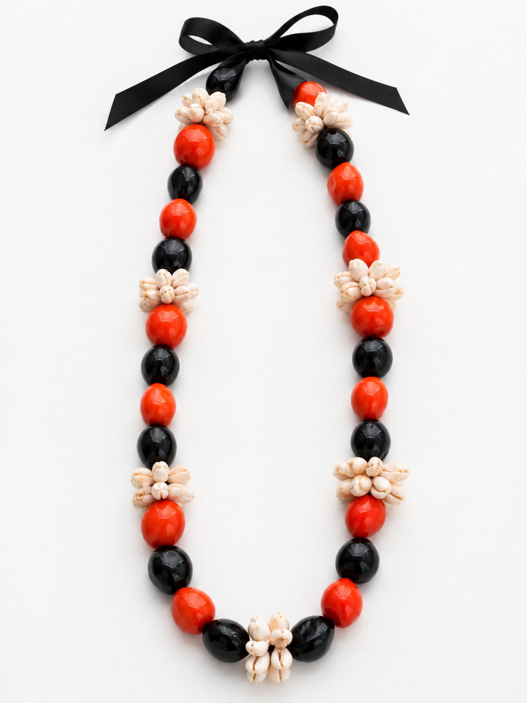 Orange & Black Kukui Lei