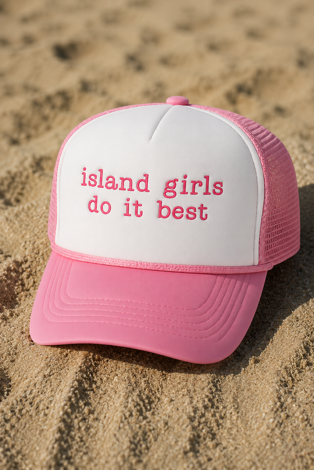 Island Girls Do It Best PINK Trucker Hat