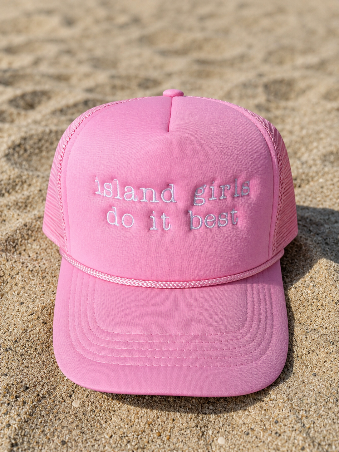 Island Girls Do It Best BLUSH PINK Trucker Hat
