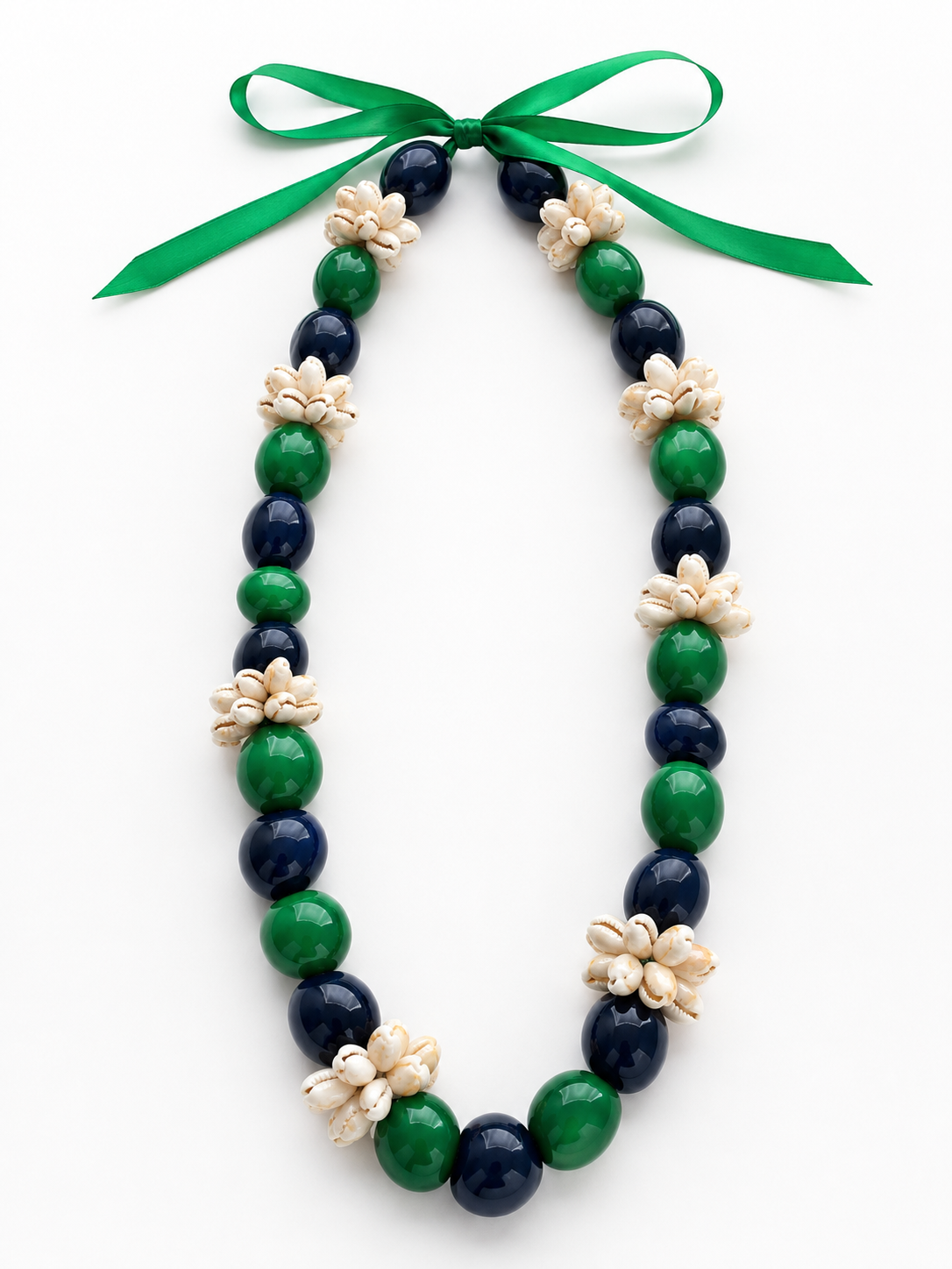 Green & Dark Blue Kukui Lei